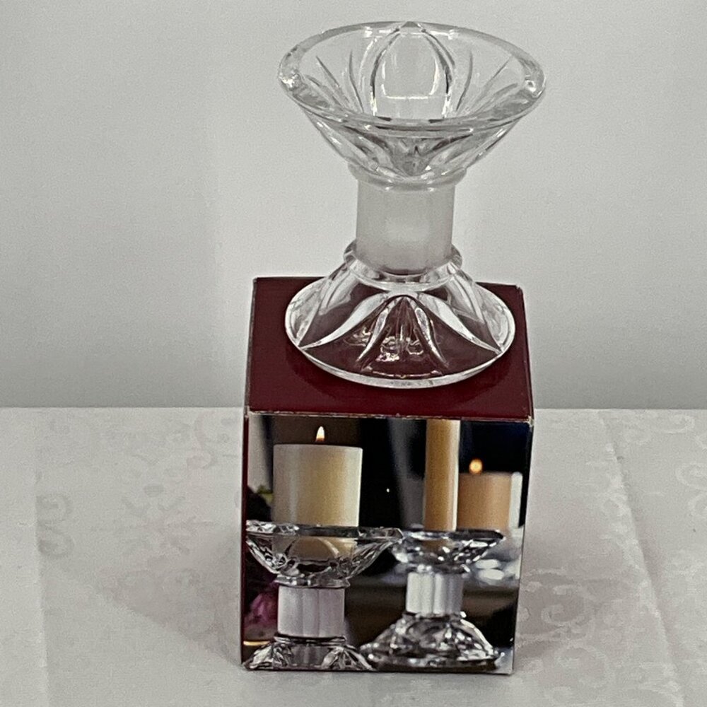 Gorham Crystal‎ Marquette Reversible Candle Holder 4.5" H